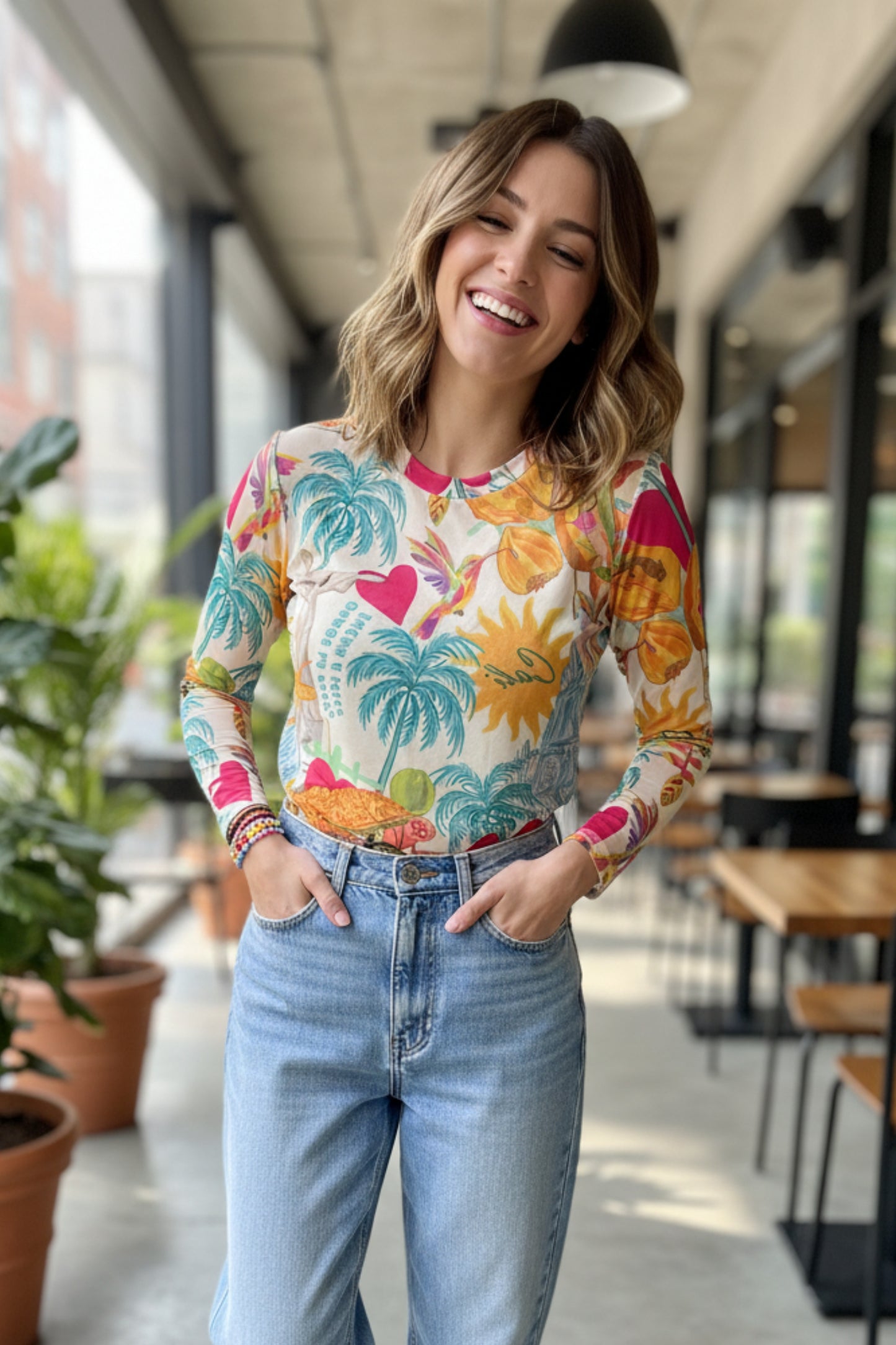 Blusa Mesh Beige "Mi Cali"