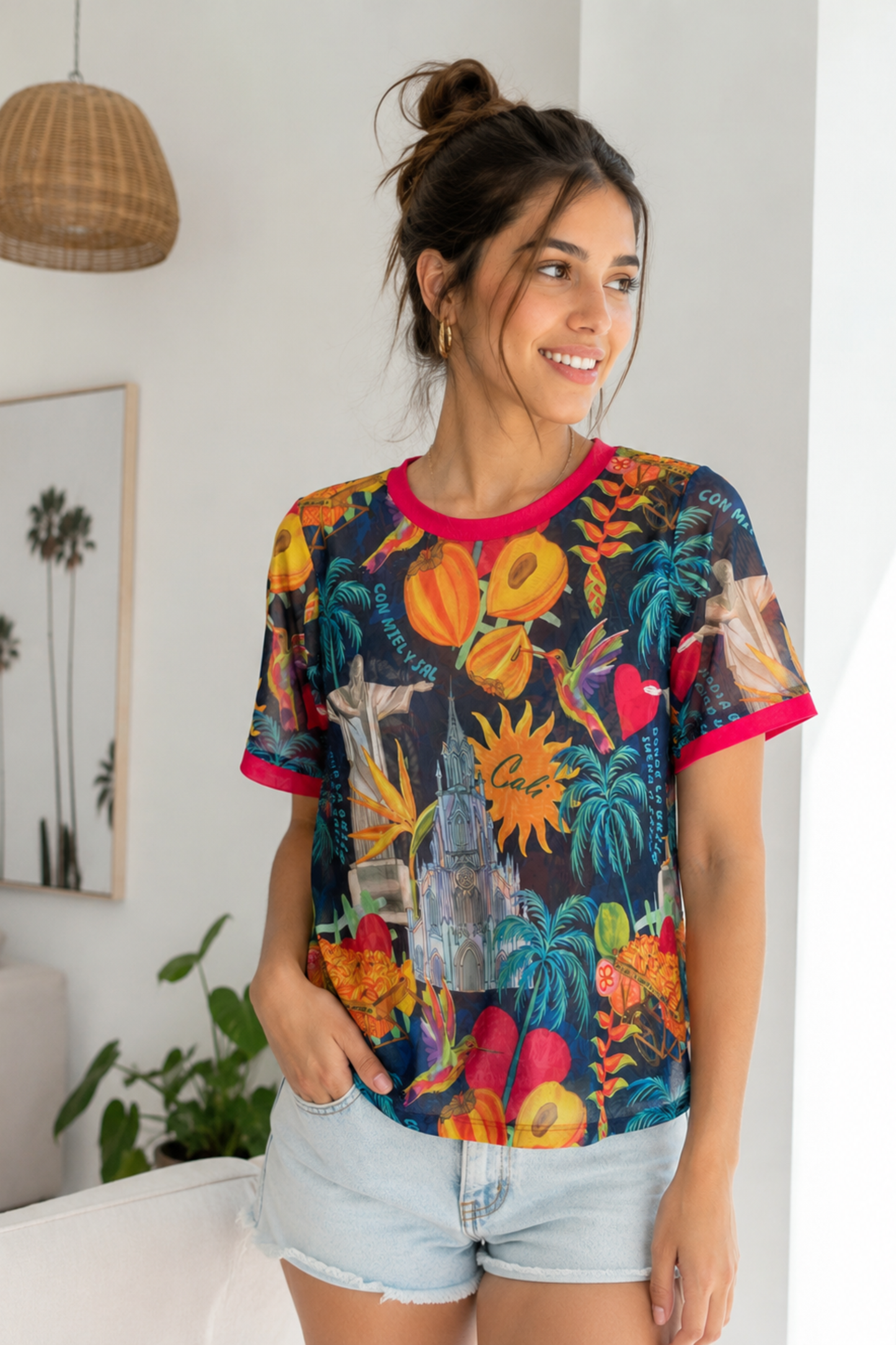 Blusa Mesh Azul Mi Cali