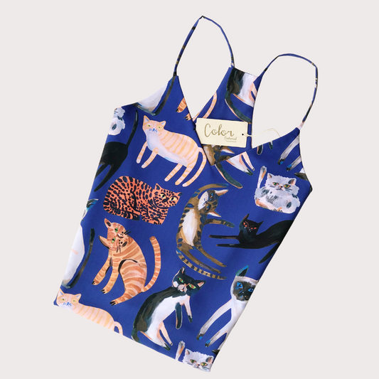 PREORDER Blusa basica Gatos azul