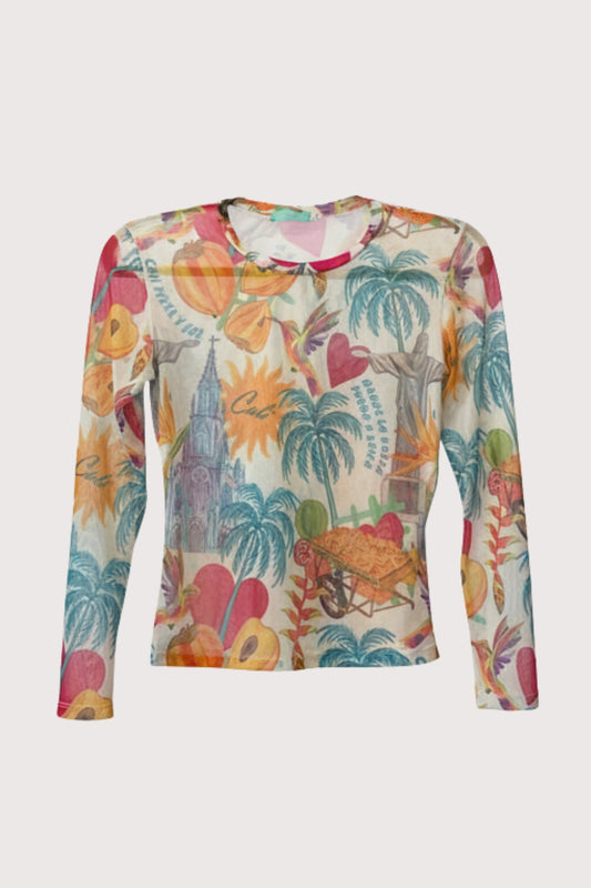 Blusa Mesh Beige "Mi Cali"
