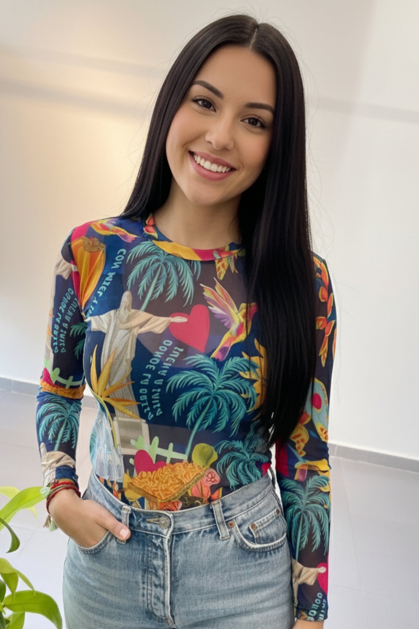 Blusa Mesh Azul "Mi Cali"