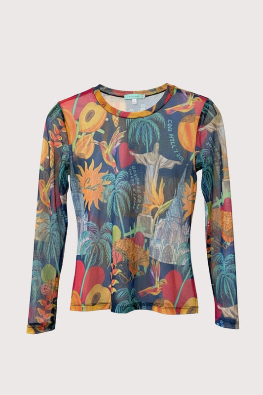 Blusa Mesh Azul "Mi Cali"