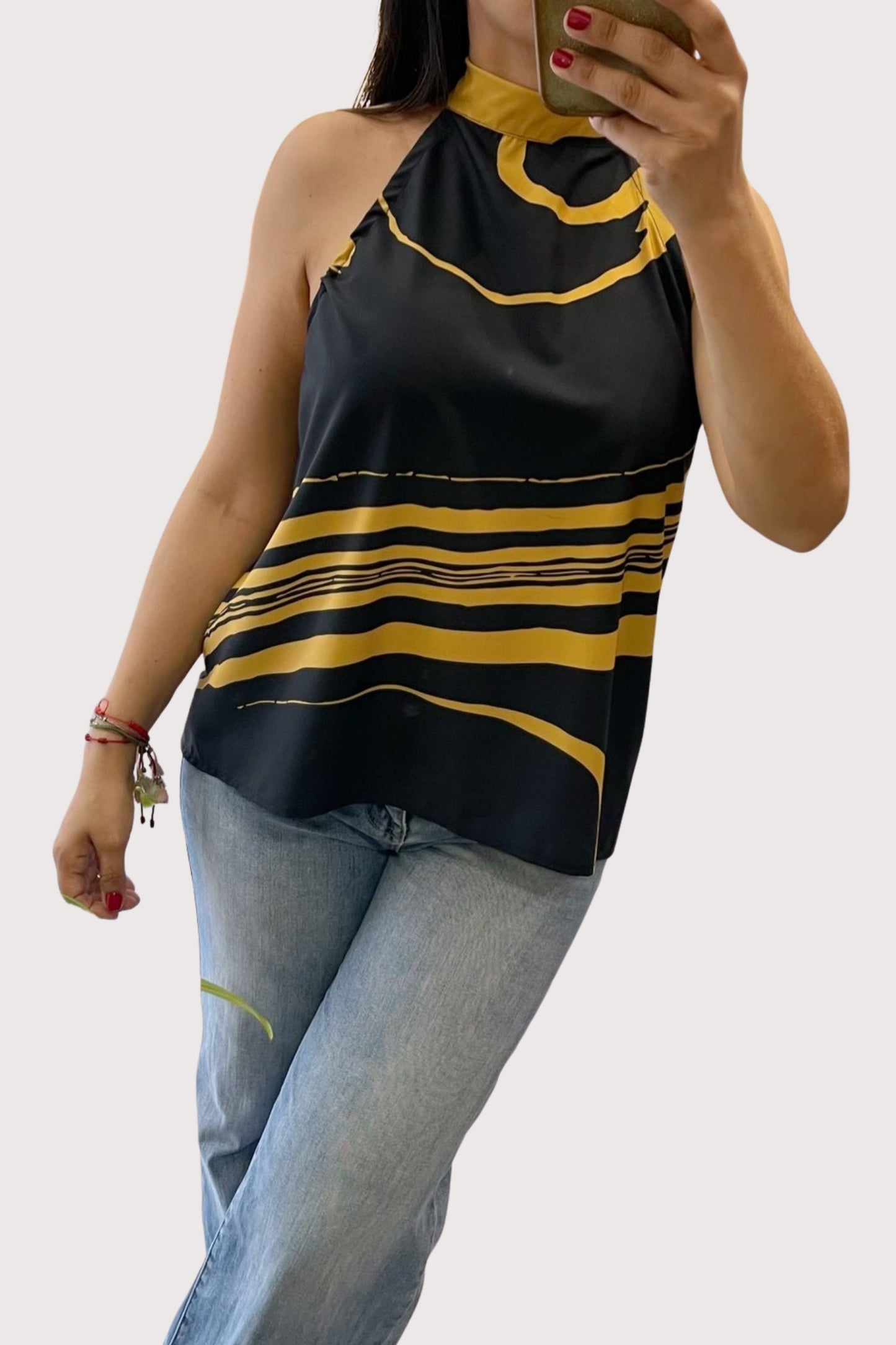 Blusa Halter Abstracta