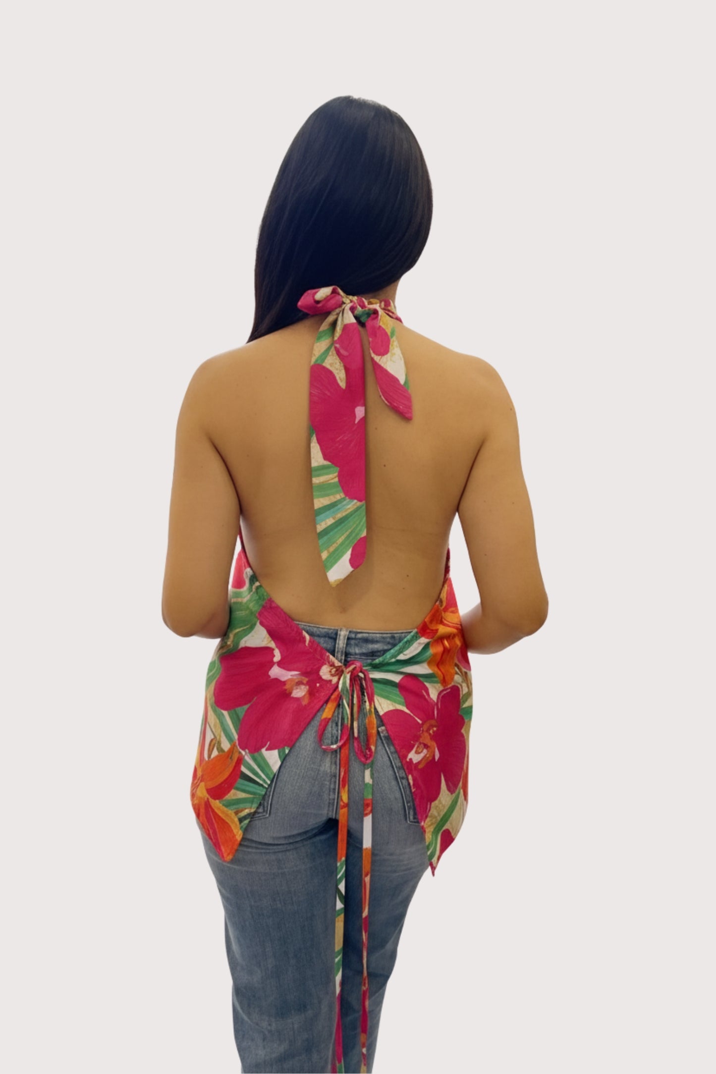 Blusa Halter Flores