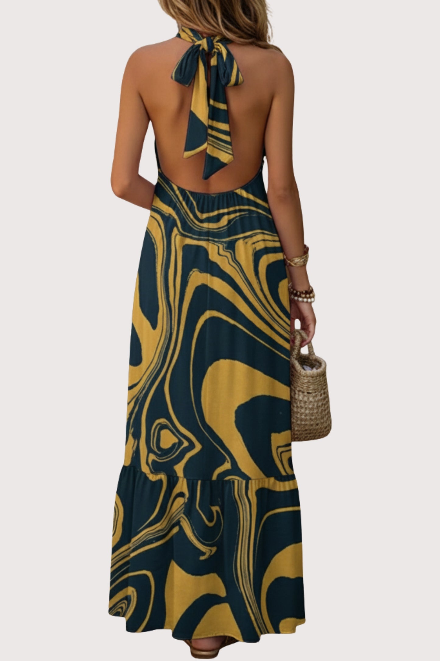 Vestido Halter Abstracto