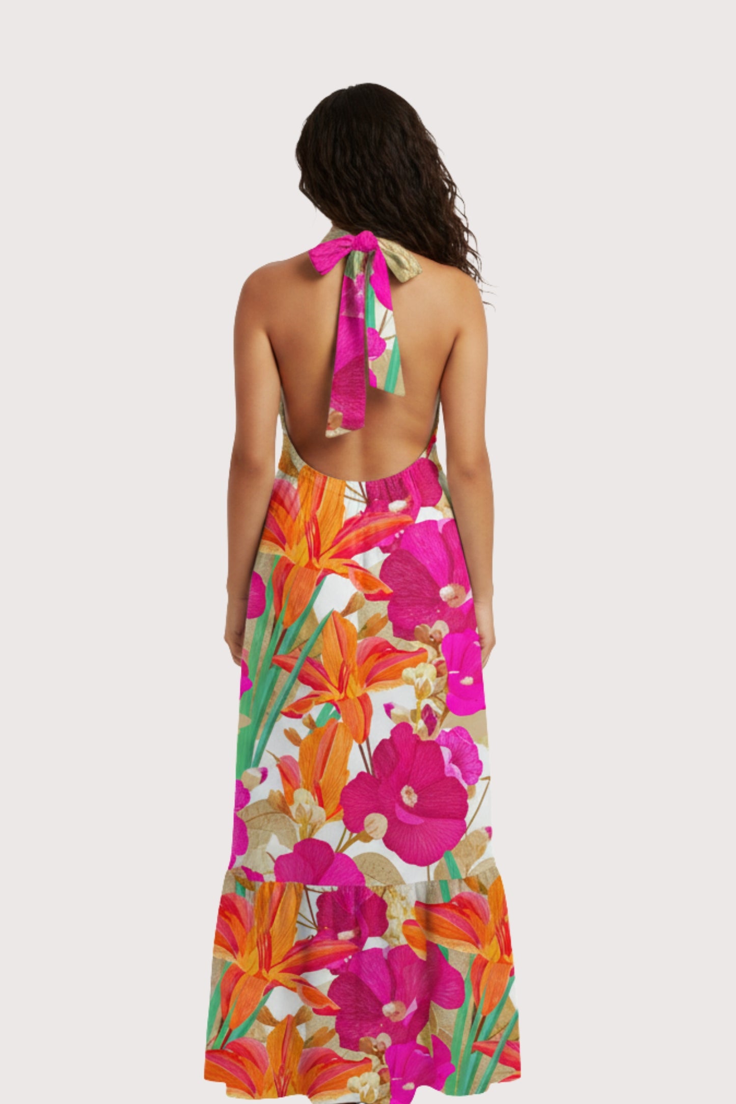 Vestido Halter Flores